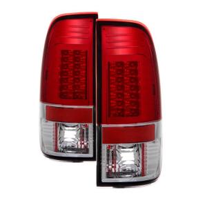 99-07 Ford F450, 97-03 Ford F150, 99-07 Ford F250, 99-07 Ford F350 Spyder Version 2 LED Tail Lights - Red Clear