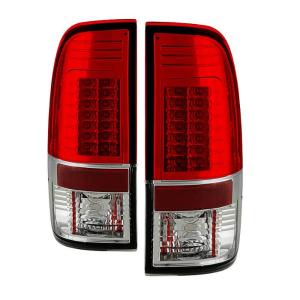 08-16 Ford F250/F350/F450 Spyder Version 2 LED Tail Lights - Red Clear