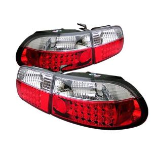 92-95 Honda Civic Spyder LED Tail Lights - Red/Clear