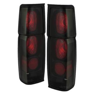 86-97 Nissan Hardbody Spyder Euro Style Tail Lights, Black Smoke