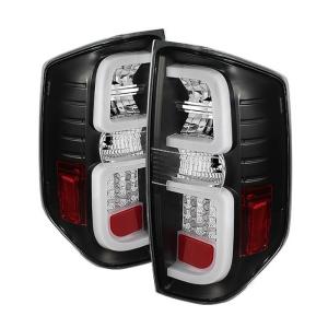 14-16 Toyota Tundra Spyder Tail Lights - Black, Light Bar LED