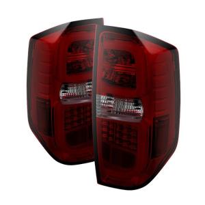 14-16 Toyota Tundra Spyder Tail Lights - Red Smoke, Light Bar LED