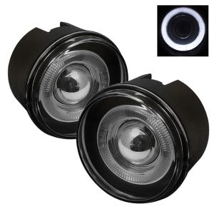 06-09 Mitsubishi Raider, 06-08 Jeep Commander, 07-08 Chrysler Aspen, 05-09 Jeep Grand Cherokee, 07-09 Dodge Dakota Spyder Halo Projector Fog Lights - Smoke