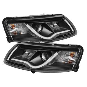 05-07 Audi A6 Spyder Light Tube DRL LED Projector Headlights - Black