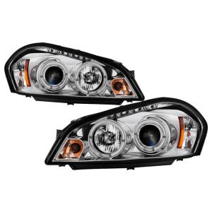 06-13 Chevrolet Impala, 06-07 Chevrolet Monte Carlo Spyder Halo LED Projector Headlights - Chrome