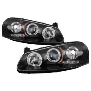 01-03 Chrysler Sebring 4 Door and Convertible (Does Not Fit 2 Door Coupe), 01-06 Dodge Stratus 4 Door Spyder Halo Projector Headlights - Black