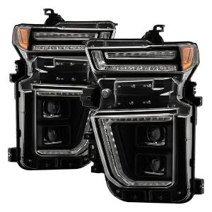 2020 - 2023 Chevy Silverado HD 2500/3500 Factory Halogen Model (Not Compatible With Factory LED Model) Spyder Apex High-Power LED Module ( Low Beam ) Equipped Headlights - Black