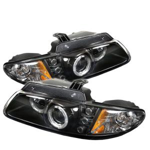 00 Chrysler Voyager, 96-97 Chrysler Town And Country, 96-00 Dodge Caravan (Grand Caravan) Spyder Halo LED Projector Headlights - Black