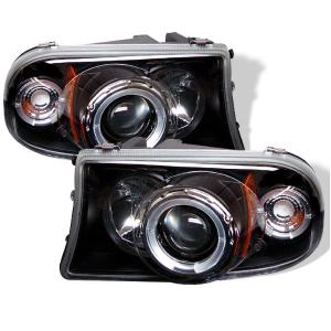 97-04 Dodge Dakota, 98-03 Dodge Durango Spyder Halo Projector Headlights - Black