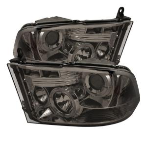 09-16 Dodge Ram Spyder Halo LED Projector Headlights - Smoke