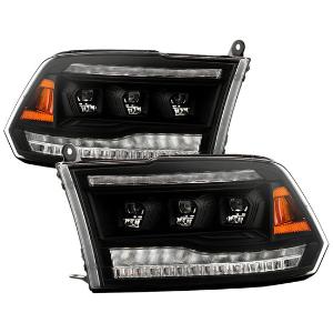 2009-2018 Dodge Ram 1500 / 2010-2019 Dodge Ram 2500/3500 Factory Halogen Model Only ( Not Compatible With Factory Projector And LED DRL ) Spyder Apex Version 2 High-power LED Module (High Beam And Low Beam) Equipped Headlights - Black