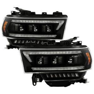 2019-2022 Dodge Ram Heavy Duty 2500/3500 Factory Halogen Model Only ( Not Compatible With Factory LED Model ) Spyder Apex High-Power LED Module (High Beam And Low Beam) Equipped Headlights - Black