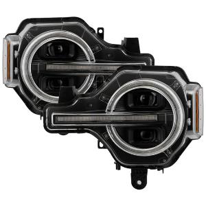 2021 - 2024 Ford Bronco Compatible With Both Halogen And LED Model Spyder Apex High-Power LED Module (High Beam And Low Beam) Equipped Headlights - Black