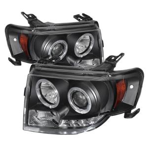 08-12 Ford Escape Spyder DRL Projector Headlights - Black (High H1 incl Low H7 incl)