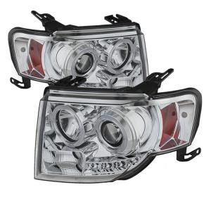 08-12 Ford Escape Spyder DRL Projector Headlights - Chrome (High H1 incl Low H1 incl)