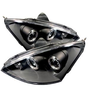 00-04 Ford Focus Spyder Halo Projector Headlights - Black