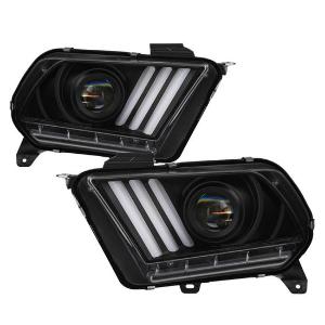 2010-2012 Ford Mustang HID only (Does Not Fit Halogen Model) Spyder Signature Light Bar Projector Headlights - Black