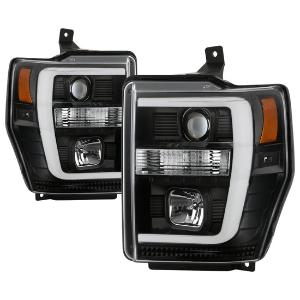 2008-2010 Ford F-250/350/450 Super Duty Spyder Platinum Version 2 High-Power LED Module ( Low Beam ) Equipped Headlights - Black