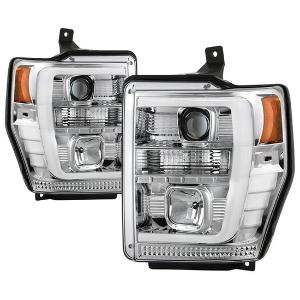 2008-2010 Ford F-250/350/450 Super Duty Spyder Platinum Version 2 High-Power LED Module ( Low Beam ) Equipped Headlights - Chrome