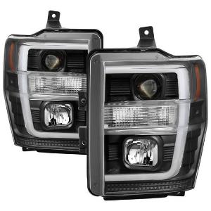 2008-2010 Ford F250/350/450 Super Duty Spyder Signature Version 2 Projector Headlights - Black