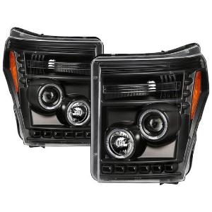 2011-2016 Ford F-250/F-350/F450 Super Duty Spyder Signature Projector Headlights - All Black
