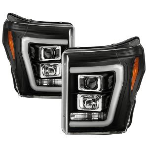 2011-2016 Ford F-250/350/450 Super Duty Spyder Platinum Version 2 High-Power LED Module ( Low Beam ) Equipped Headlights - Black