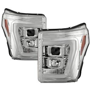 2011-2016 Ford F-250/350/450 Super Duty Spyder Platinum Version 2 High-Power LED Module ( Low Beam ) Equipped Headlights - Chrome