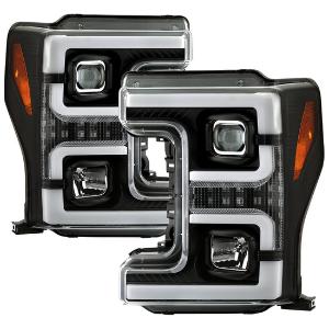 2017-2019 Ford F-250/F-350/F450 Super Duty Spyder Signature Projector Headlights - Black