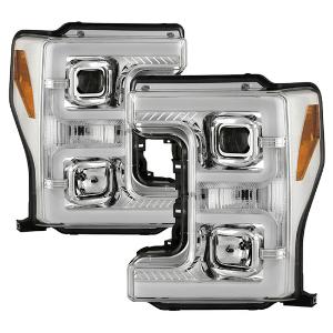 2017-2019 Ford F-250/F-350/F450 Super Duty Halogen Model Only ( Not Compatible With Factory LED Model ) Spyder Signature Projector Headlights - Chrome