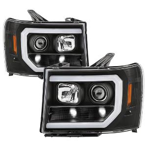 2007-2013 GMC Sierra 1500/2500/3500 / GMC Sierra Denali 08-13 / GMC Sierra 2500HD/3500HD 07-13 Spyder Signature Version 2 Projector Headlights - All Black