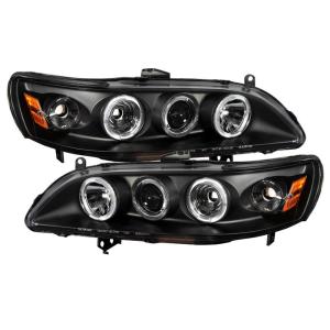 98-02 Honda Accord Spyder Halo Projector Headlights - Black