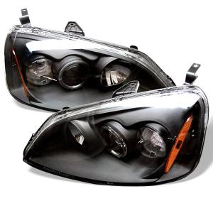 01-03 Honda Civic (2/4DR) Spyder Halo Projector Headlights - Black