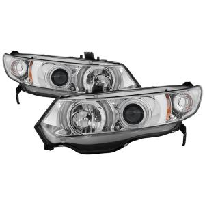 06-08 Honda Civic (2Dr) Spyder Auto Headlights - Projector (Chrome)