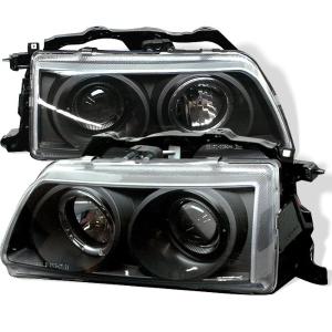 90-91 Honda Civic, 90-91 Honda Crx Spyder Halo Projector Headlights - Black