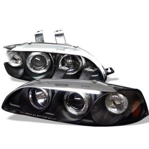 92-95 Honda Civic (2/3DR) Spyder Halo Projector Headlights - Black (1 Piece)
