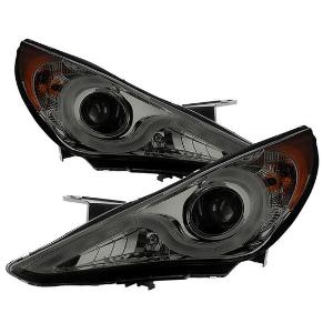 2011-2013 Hyundai Sonata ( Does Not Fit Hybrid Model ) Spyder Signature Verson 2 Projector Headlights - Light Bar DRL - Chrome