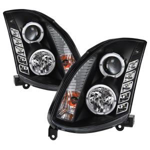 03-07 Infiniti G35 (2Dr) Spyder HID-Type DRL LED Projector Headlights - Black