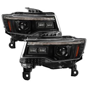 2014 - 2021 Jeep Grand Cherokee Factory HID Model Only ( Not Compatible With Factory Halogen Model ) Spyder Apex High-Power LED Module ( High Beam And Low Beam ) Equipped Headlights - Black