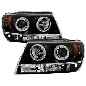 1999-2004 Jeep Grand Cherokee Spyder Signature Projector Headlights - Black