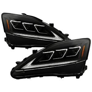 2006-2010 Lexus IS 250/350 Halogen Model Only ( Not Compatible With Factory Xenon/HID Model ) Spyder Apex High-Power LED Module (High Beam And Low Beam) Equipped Headlights - Black