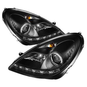 05-10 Mercedes Slk-class Spyder HID Type DRL (Daytime Running Lights) LED Projector Headlights - Black