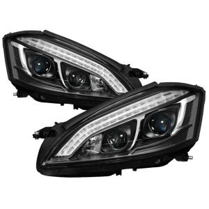 Mercedes Benz W221 S Class 07-09 - Xenon/HID Model Only ( Not Compatible With Halogen Model ) Projector Headlights - DRL LED - Black