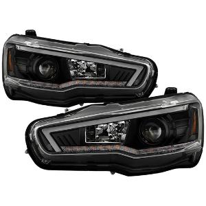 2008-2017 Mitsubishi Lancer / EVO-10 Halogen Model Only ( Not Compatible With Xenon/HID Model ), 2008-2017 Mitsubishi Lancer / EVO-10 Halogen Model Only ( Not Compatible With Xenon/HID Model ) Spyder Signature Projector Headlights - Black