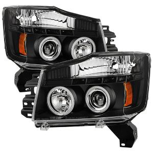 2004-2015 Nissan Titan, 2004-2007 Nissan Armada Spyder Signature Projector Headlights - Black