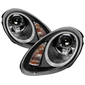 05-08 Porsche Cayman - Halogen Model Only ( Not Compatible With Xenon/HID Model ), Boxster 987 05-08 - Halogen Model Only ( Not Compatible With Xenon/HID Model ) Projector Headlights - DRL LED - Black