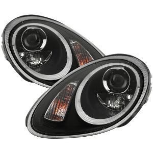 2005-2008 Porsche Cayman, 2005-2008 Porsche Boxster 987 Spyder Signature Projector Headlights - Black