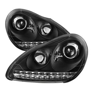 03-06 Porsche Cayenne Spyder Projector Headlights - Black, Xenon