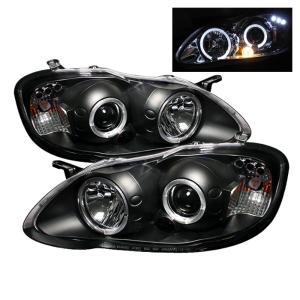 03-08 Toyota Corolla Spyder Halo Projector Headlights - Black