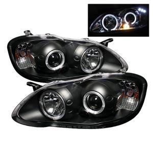 03-08 Toyota Corolla Spyder Halo Projector Headlights - Black
