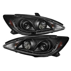 02-06 Toyota Camry Spyder DRL LED Projector Headlights (Black)